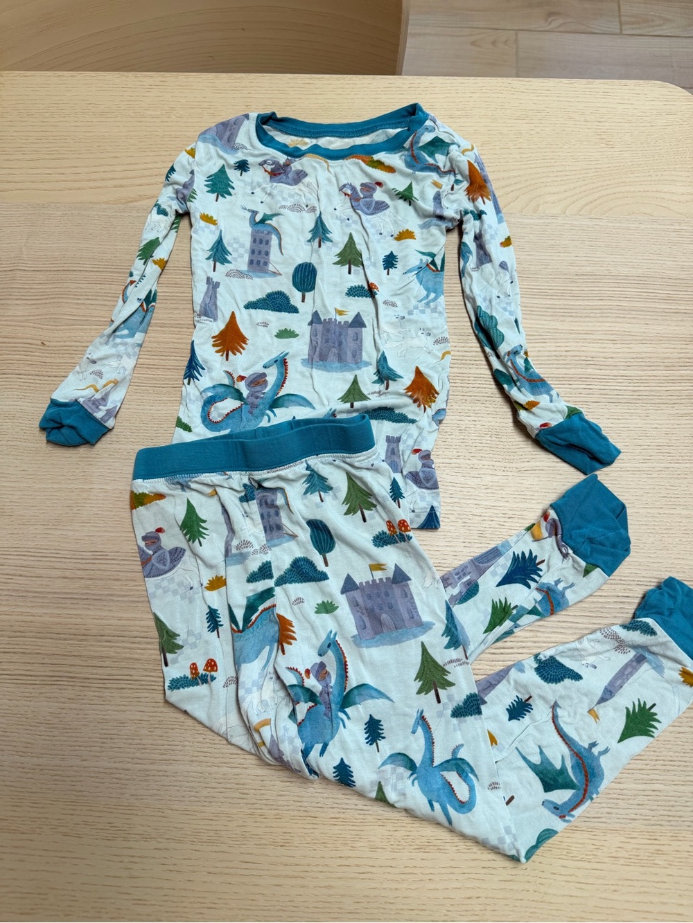 Little sleepies dragon and castle pajama set